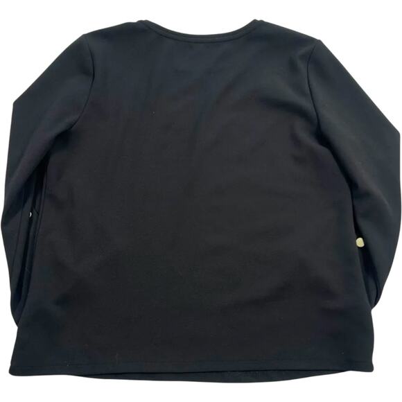 Ann Taylor Women's Black Chiffon 3/4 Flare Sleeve Blouse Gold Button Size L - Picture 8 of 8